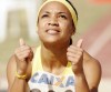 Keila Costa comemora após o recorde sul-americano em São Paulo. (Wander Roberto de Oliveira/CBAt)