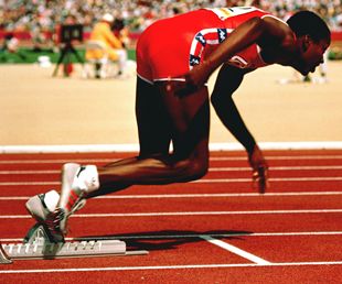 Saída prova atletismo em Olimpíadas 1984.