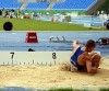 Atleta salta durante prova de decatlo. (Wilson Dias/ABr)