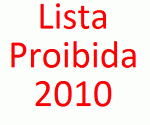 Lista substâncias proibidas 2010